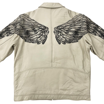 Avirex Leather Angel Wing Painted Jacket - Known Source