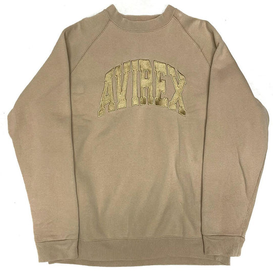 Avirex Spellout Crewneck Sweatshirt In Beige ( L ) - Known Source