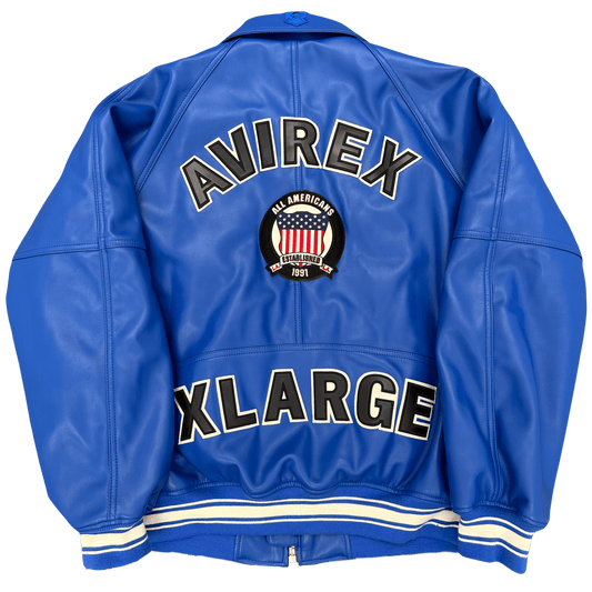 Avirex X XLARGE Icon Leather Jacket In Blue ( XL ) - Known Source