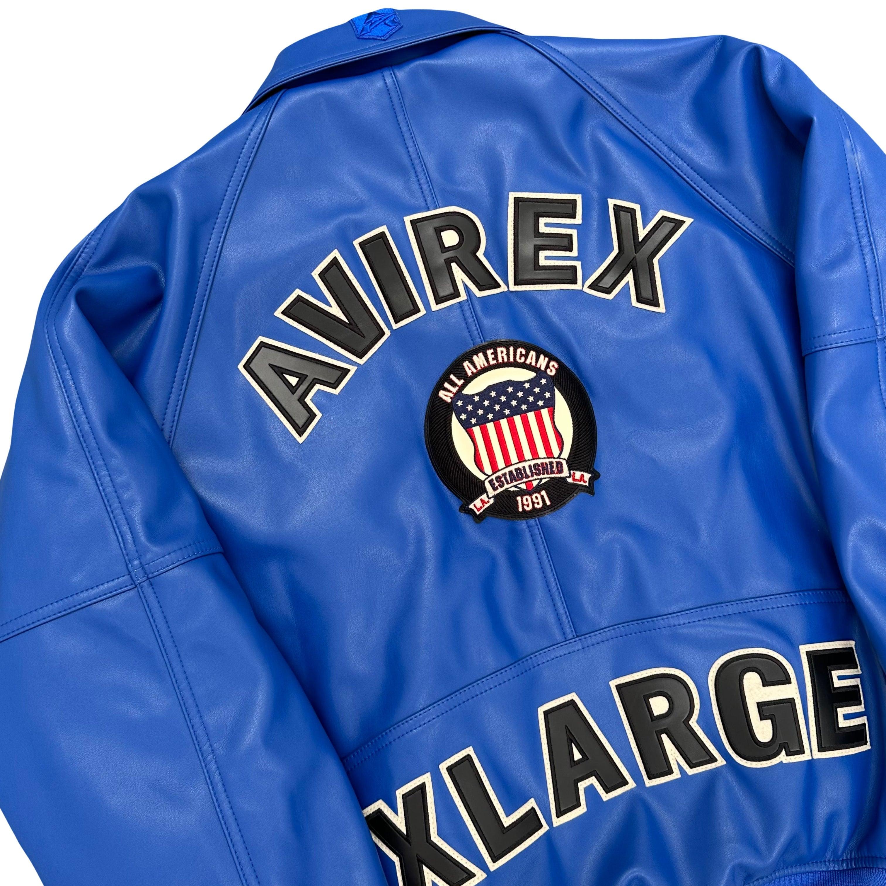 Avirex X XLARGE Icon Leather Jacket In Blue ( XL ) – Known Source