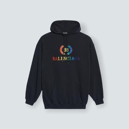 Balenciaga Black Rainbow BB Hoodie (S/M) - Known Source