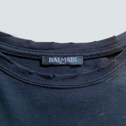 Balmain Black oversized graphic tee (S) - Known Source