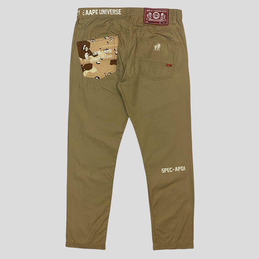 Bape Aape desert camo logo trousers - w34 - Known Source
