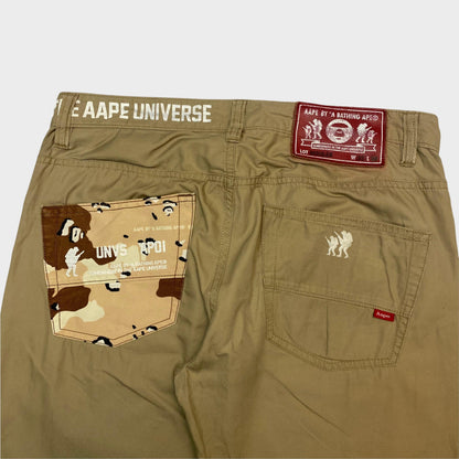 Bape Aape desert camo logo trousers - w34 - Known Source