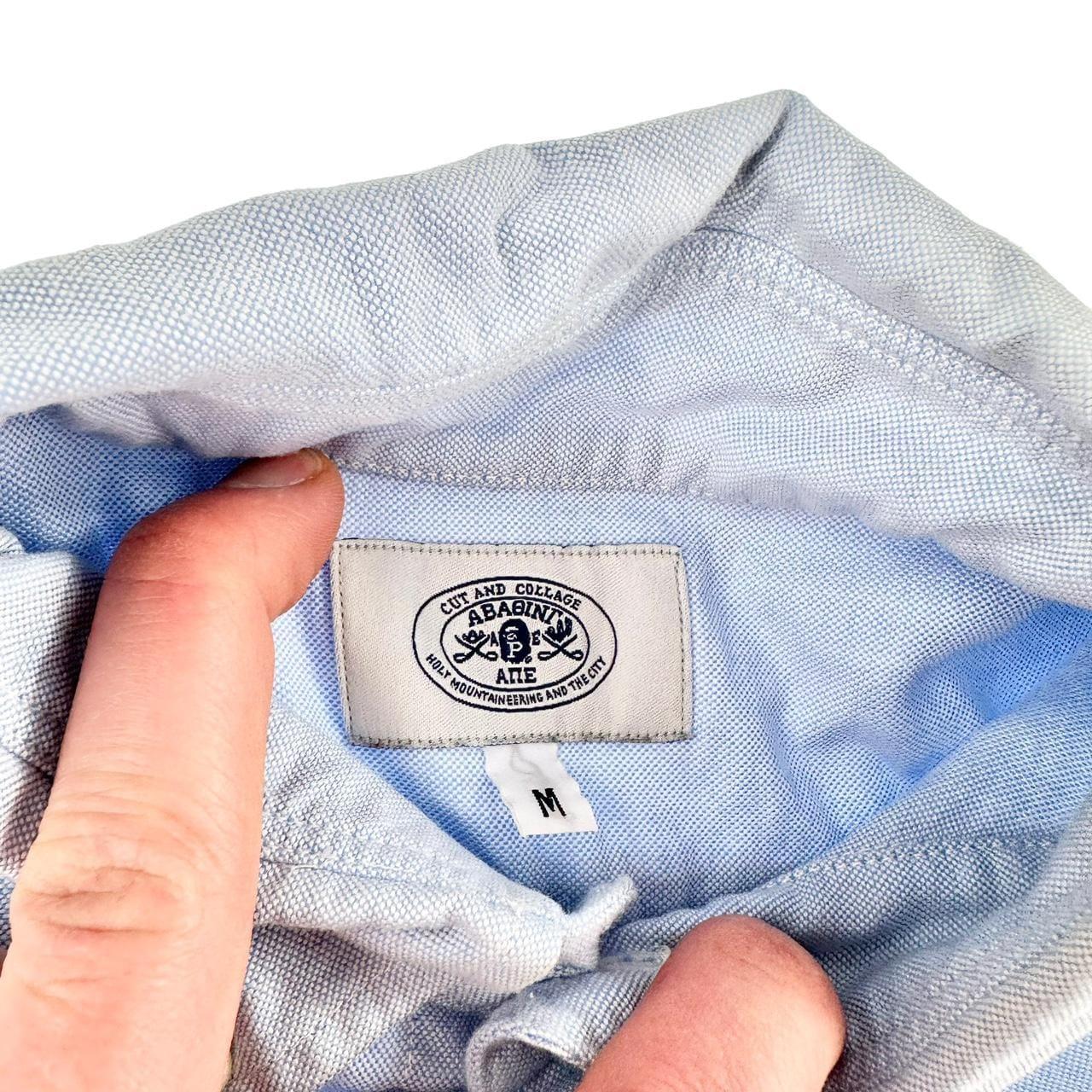 Bape college logo button long sleeve shirt size M - Known Source