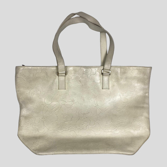 Bape early 00’s cream camo leather tote bag - Known Source