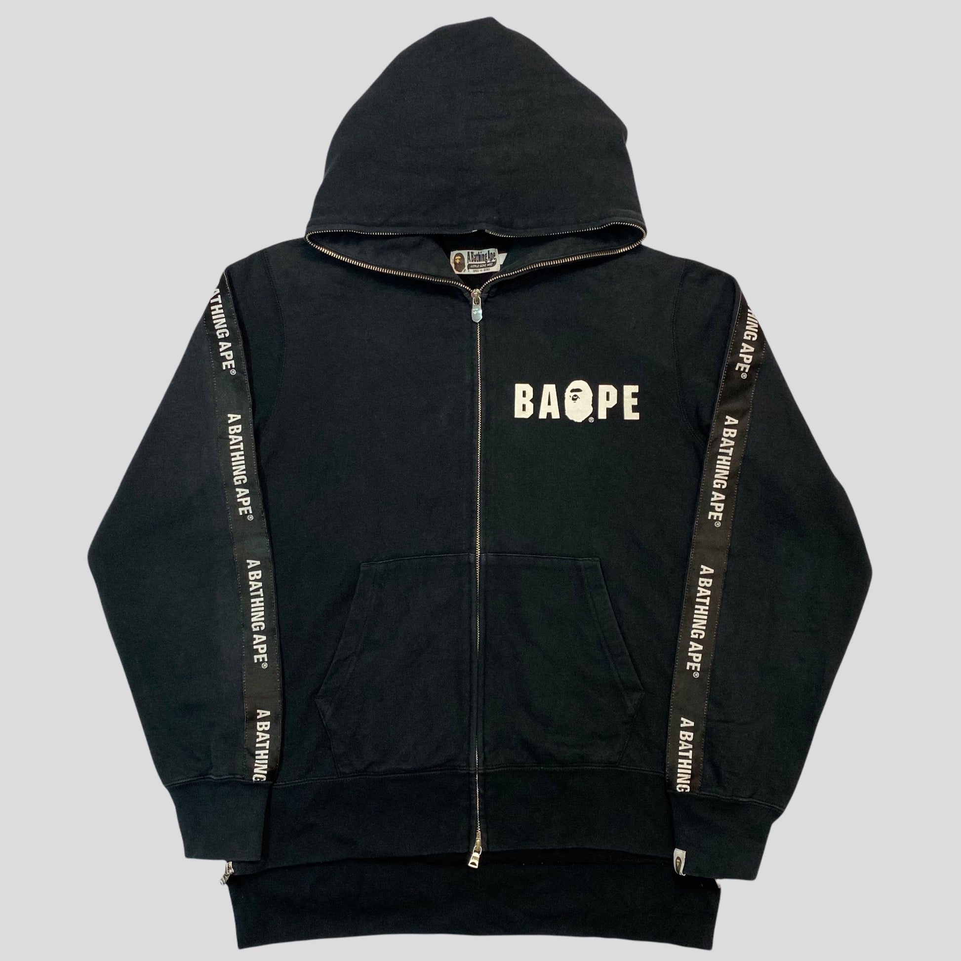 Bape Full Zip Tape Logo Hoodie - M - Known Source