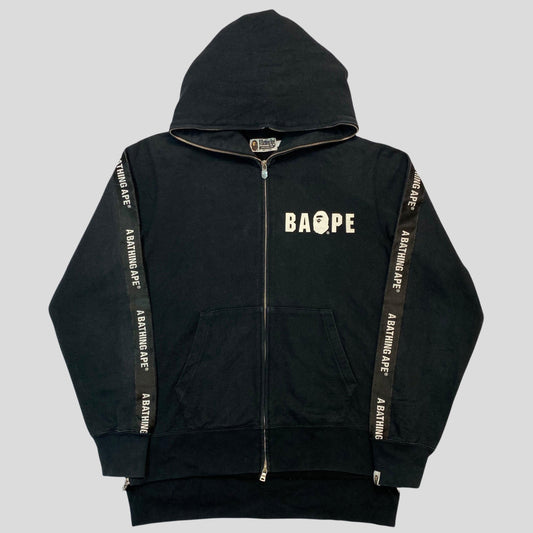 Bape Full Zip Tape Logo Hoodie - M - Known Source