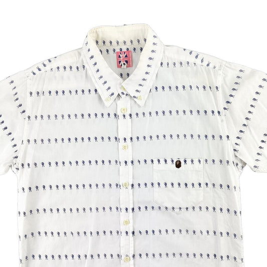 Bape monogram button shirt size M - Known Source