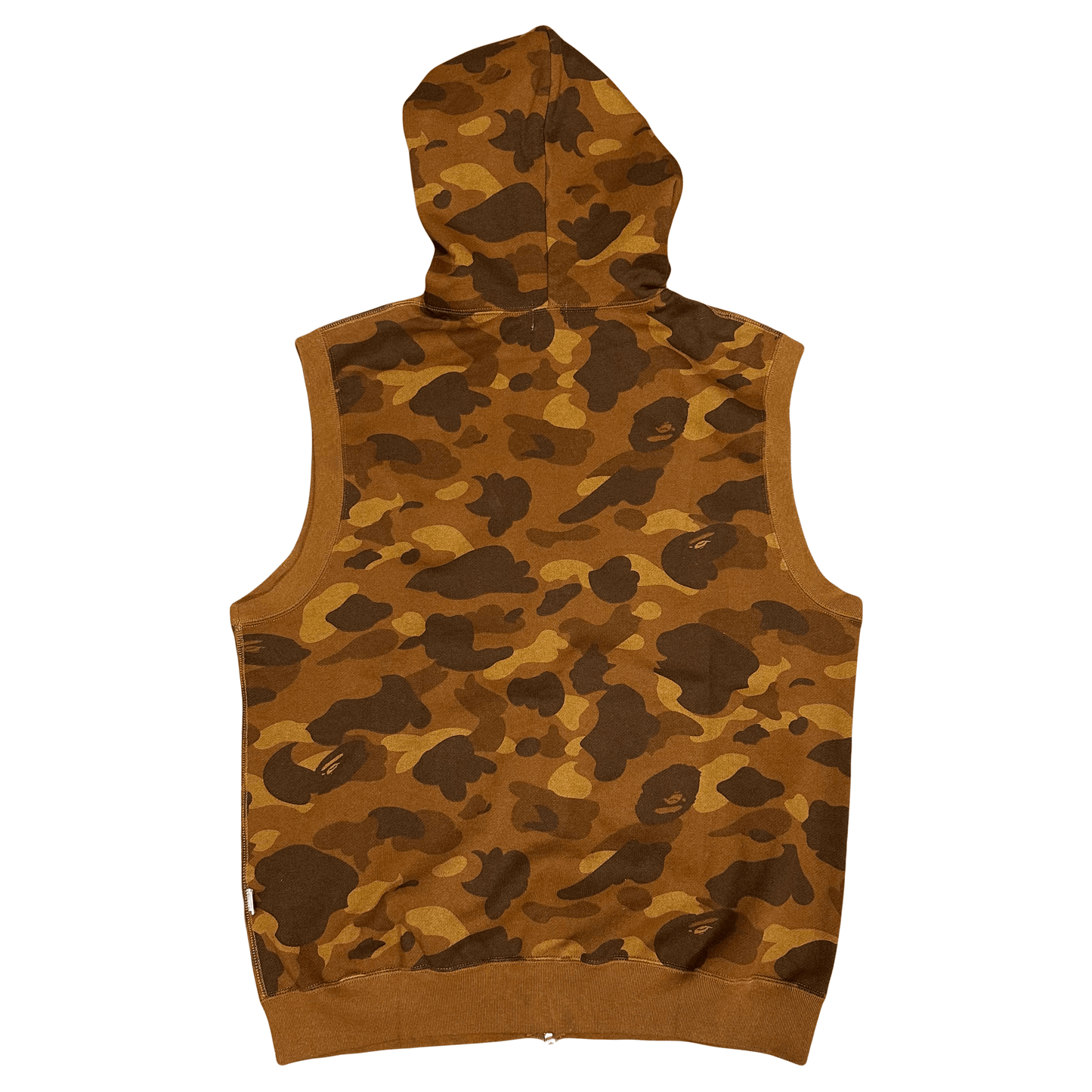 Bape Monogram Camo Hooded Gilet In Brown ( M ) - Known Source