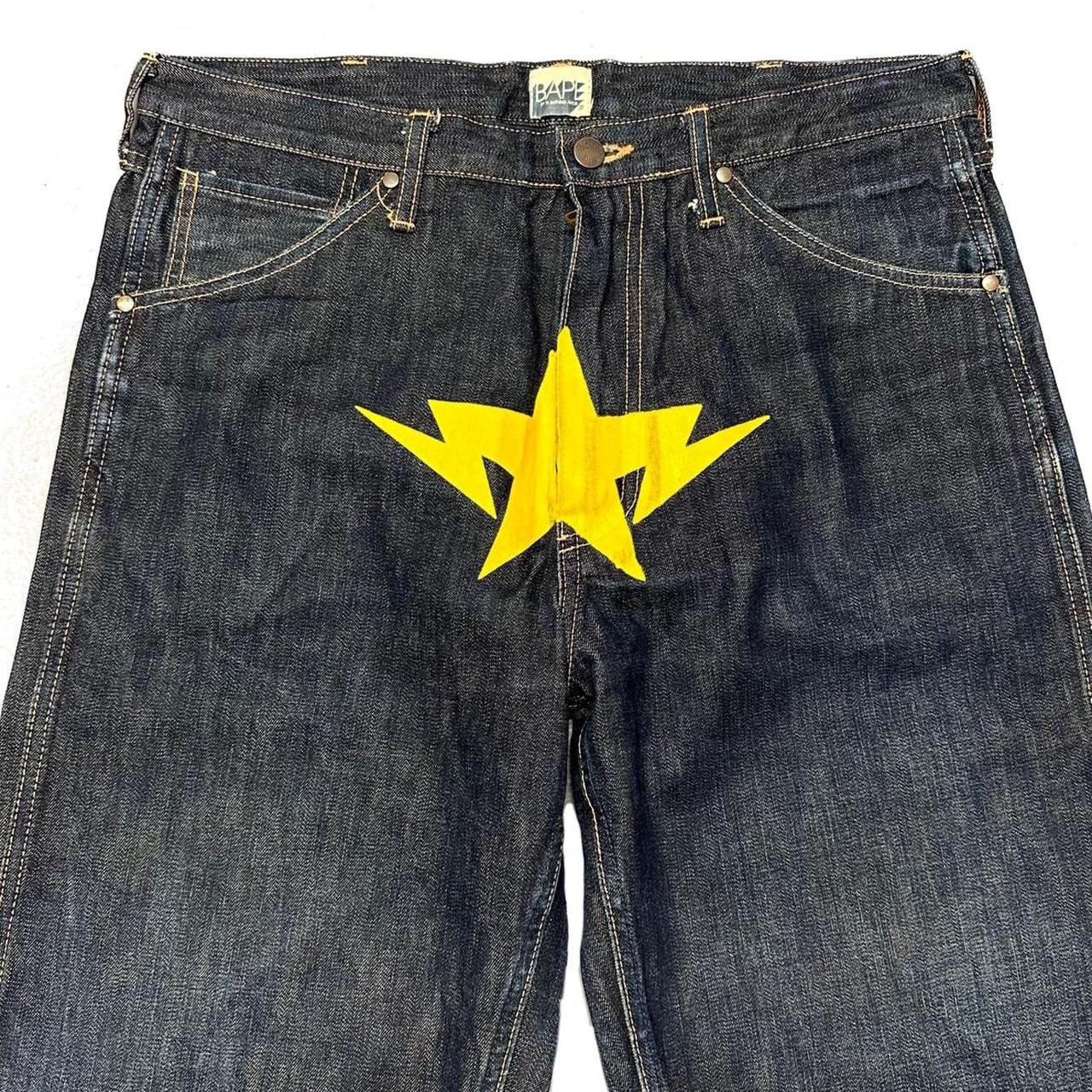 Bape Sta Jeans With Yellow Print ( L / W34 ) - Known Source