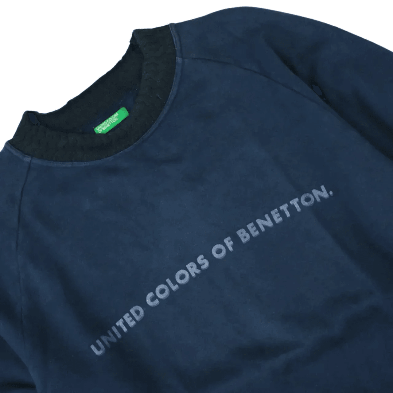 BENETTON NAVY SPELL OUT SWEATER (S) - Known Source