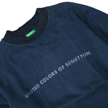 BENETTON NAVY SPELL OUT SWEATER (S) - Known Source