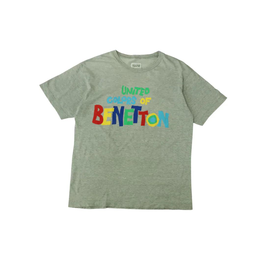 BENETTON SPELLOUT GREY TEE (M) - Known Source