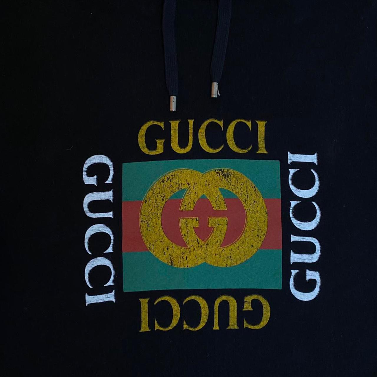 Black Gucci fake logo hoodie M