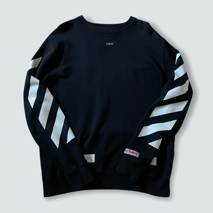 Black Off white crewneck with back and arms graphic (M) - Known Source