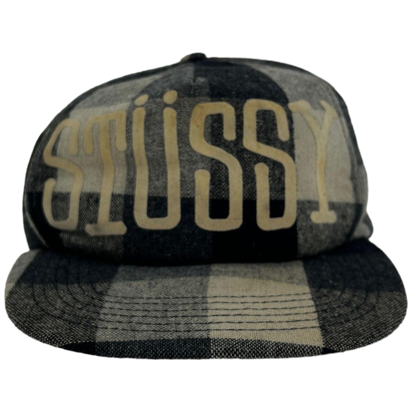 Vintage Stussy Checkered Snapback Hat - Known Source