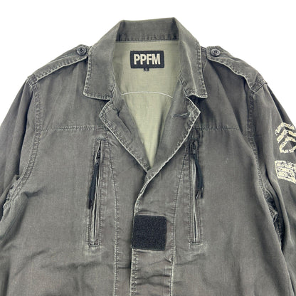 Vintage PPFM Skull Print Military Overshirt Size M - Known Source