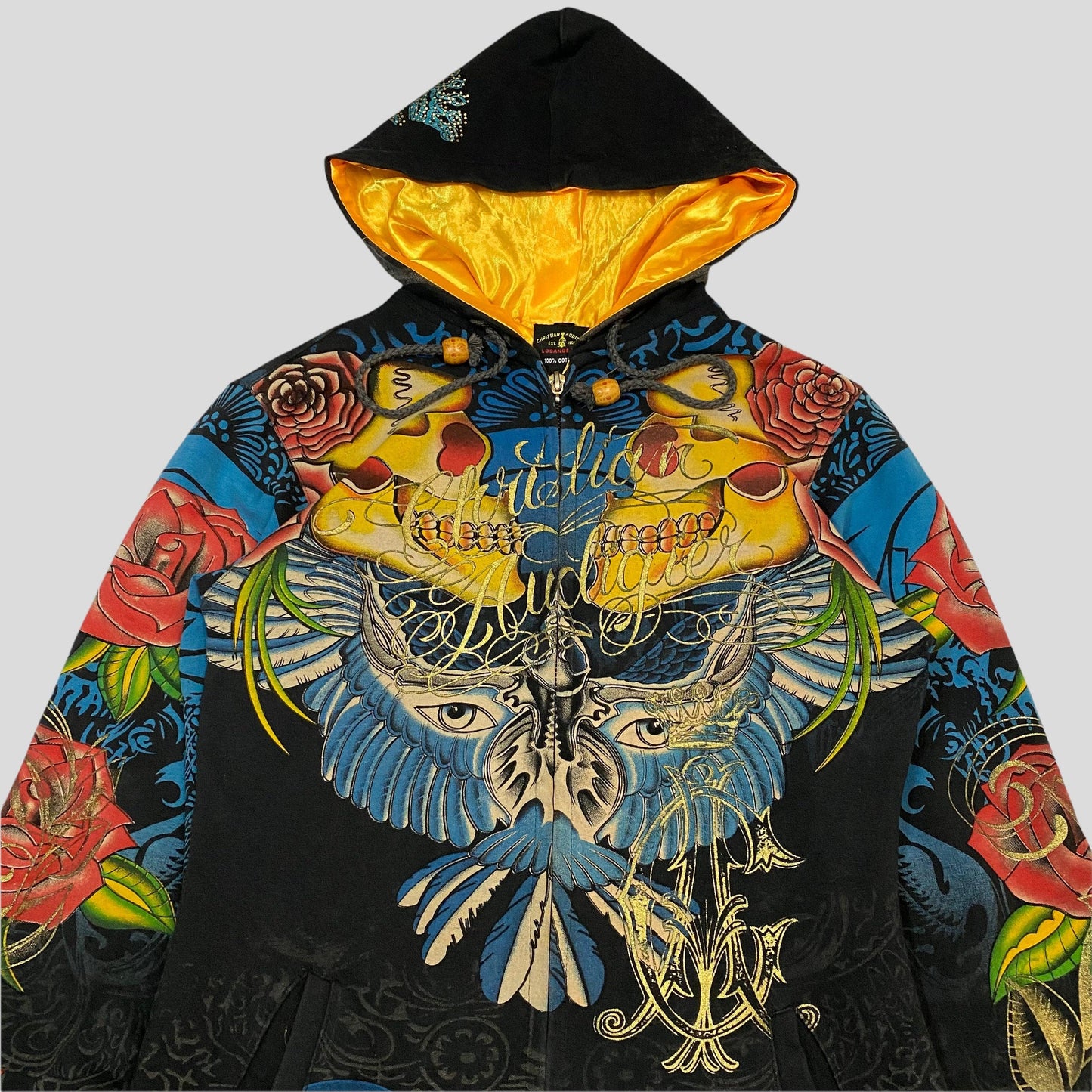 Christian Audigier 00’s All over print Hoodie - Womens S - Known Source