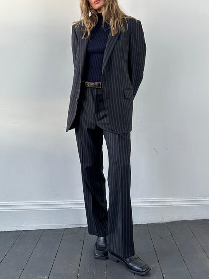 Christian Dior Pure Wool Pinstripe Suit - 42L/W34 - Known Source