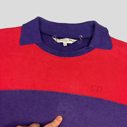 Christian Dior Sports 90’s Colourblock Collared Crewneck - M/L - Known Source