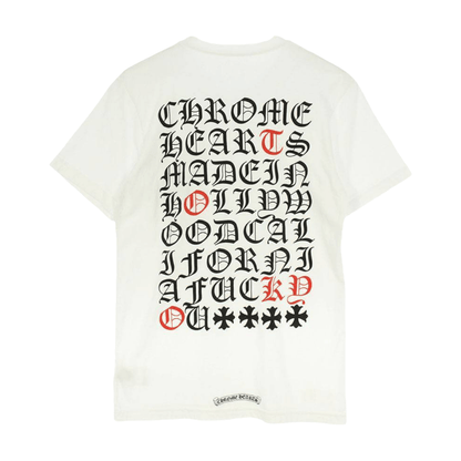 CHROME HEARTS Pocket tee Horseshoe Cross Neon Red & Back White T-shirt - Known Source