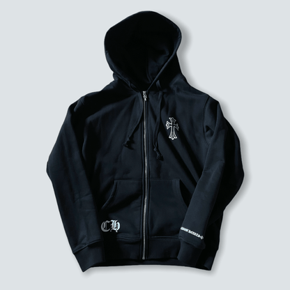 Chrome hearts zip up front and back logo (M) - Known Source