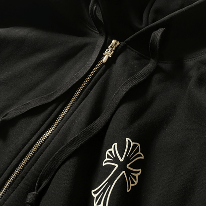 Chrome hearts zip up front and back logo (M) - Known Source