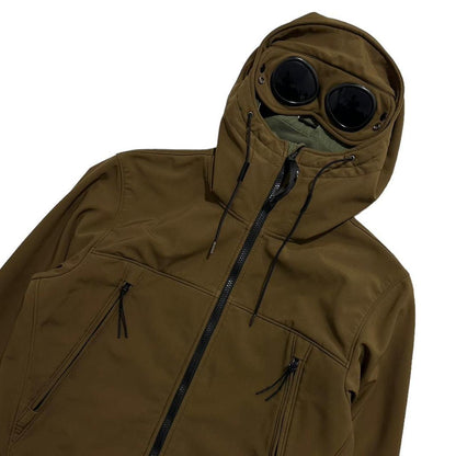 CP Company Brown Soft Shell Goggle Jacket - Known Source