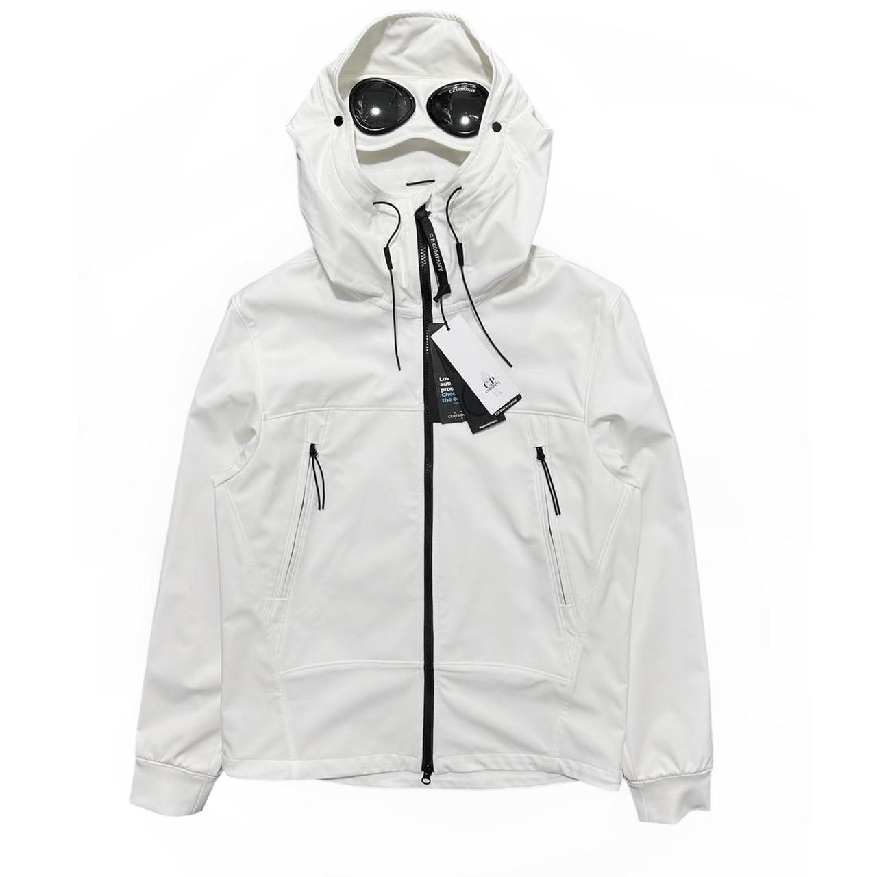 CP Company White Soft Shell-R Goggle Jacket - Known Source