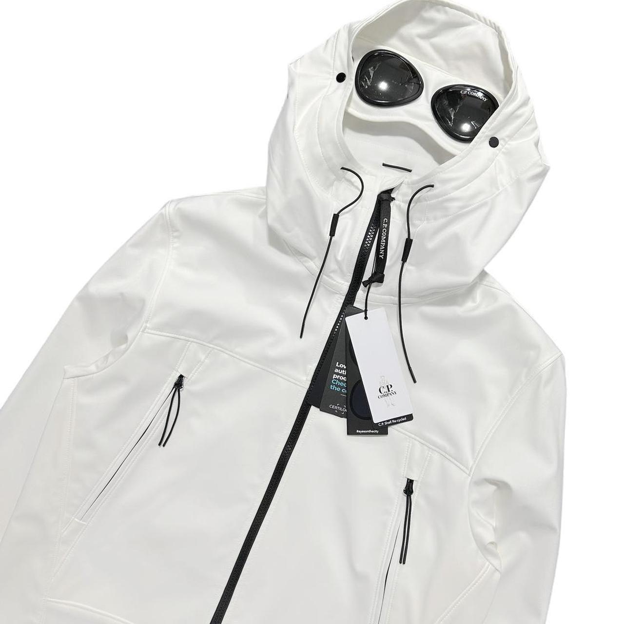 CP Company White Soft Shell-R Goggle Jacket - Known Source