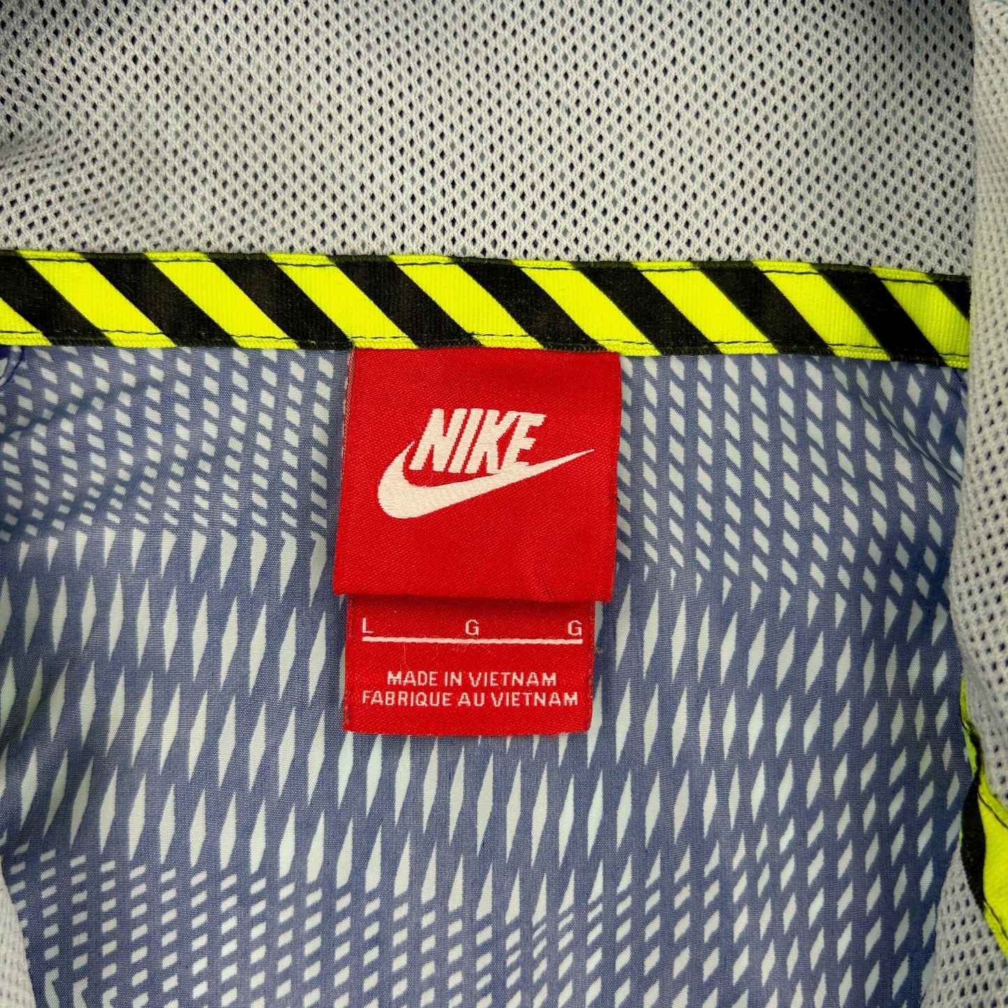 Vintage Nike Geometric Zip Up Hooded Jacket Size L - Known Source