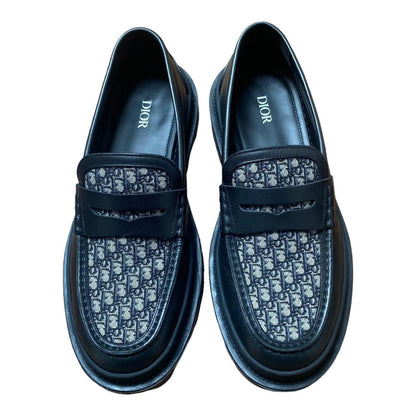 Dior 20AW Oblique Jacquard & Smooth Calfskin Loafers Shoes - Known Source