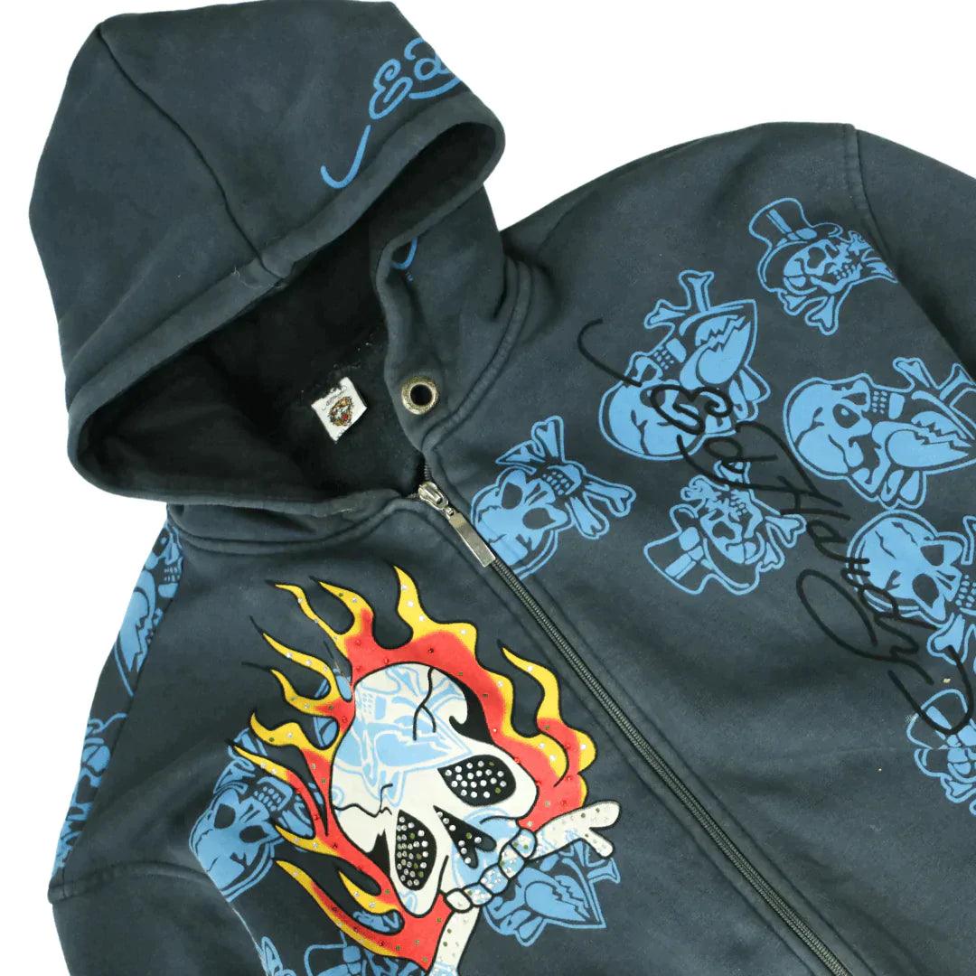 ED HARDY SKULL HOODIE (L) - Known Source