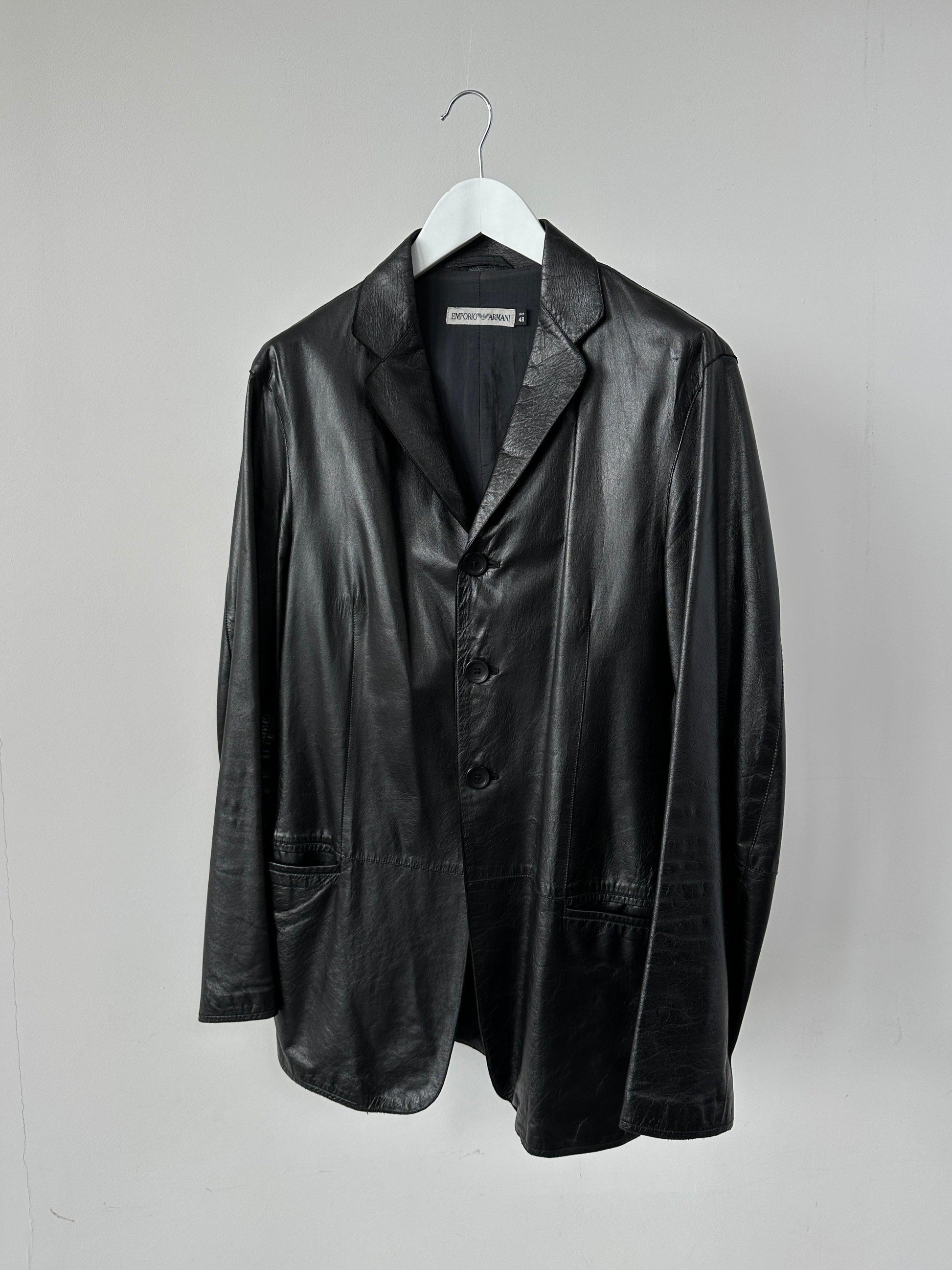 Emporio Armani Leather Blazer Jacket - S - Known Source