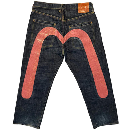 Evisu Pink Snakeskin Daicock Jeans - Known Source