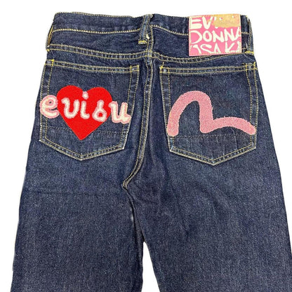 Evisu Selvedge Jeans With Loveheart Embroidery ( W25 ) - Known Source