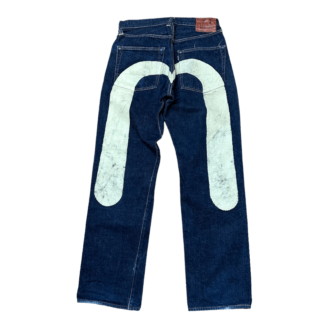 Evisu White Diacock Selvage Denim Jeans - Known Source