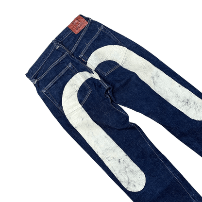 Evisu White Diacock Selvage Denim Jeans - Known Source