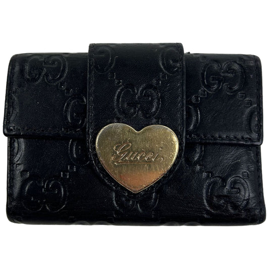 Vintage Gucci Heart Embossed Monogram Leather Key Holder