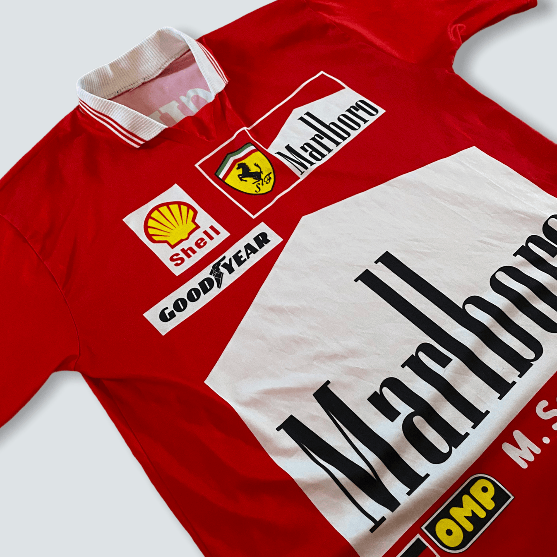 Ferrari Marlboro F1 Micheal Schumacher signature front and back jersey (XL) - Known Source