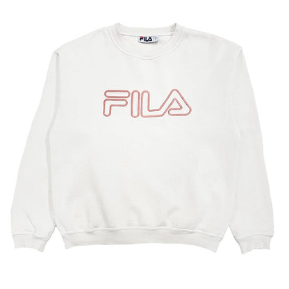 Fila 90s heavyweight embroidered cream sweatshirt (S) - Known Source