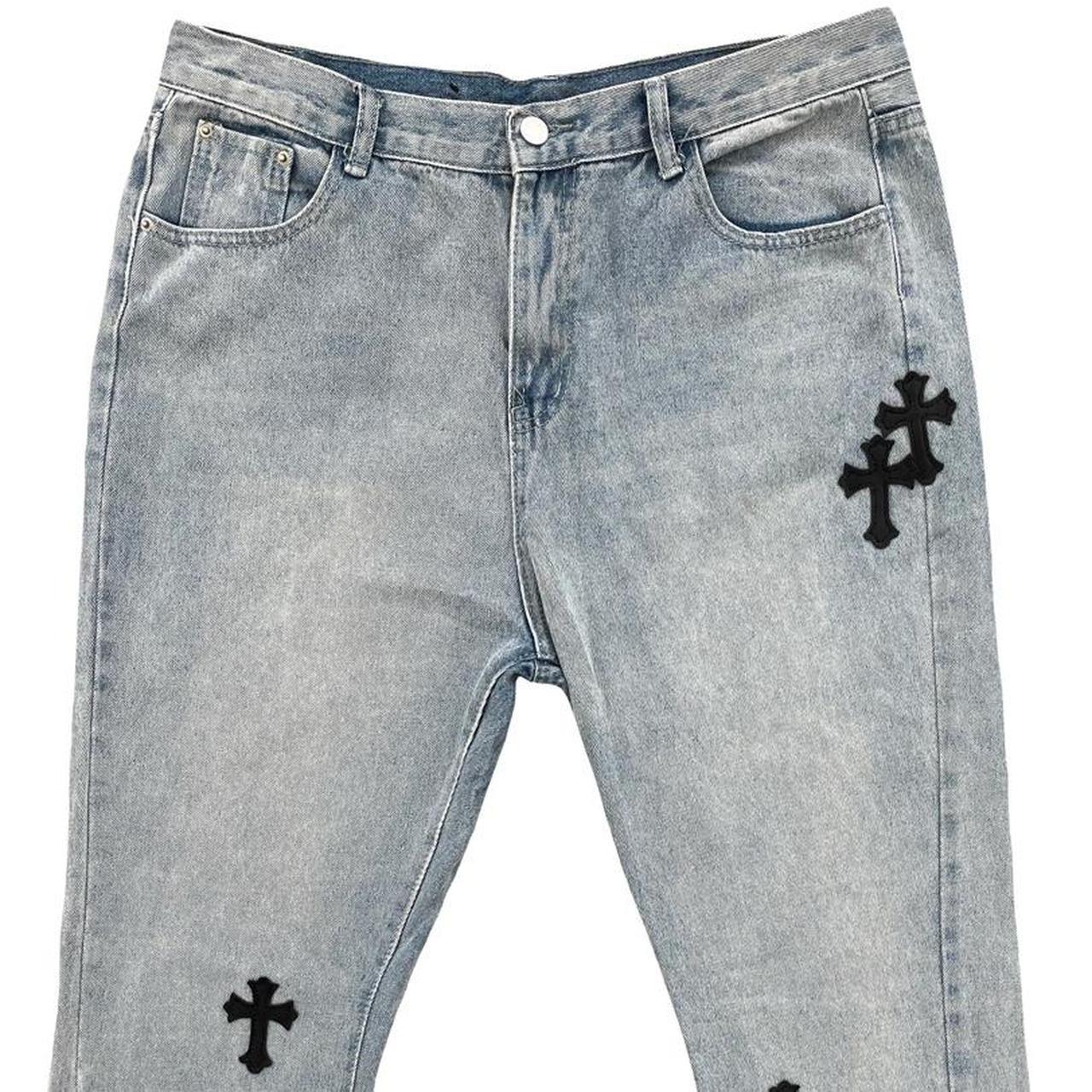 Flared Cross Patch Jeans - Known Source
