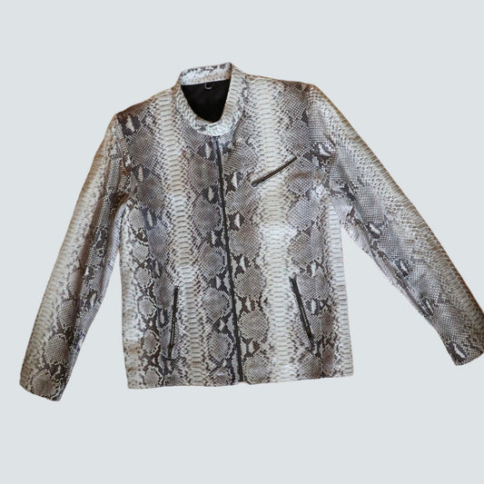 Genuine Python snake skin bomber jacket (L) - Known Source