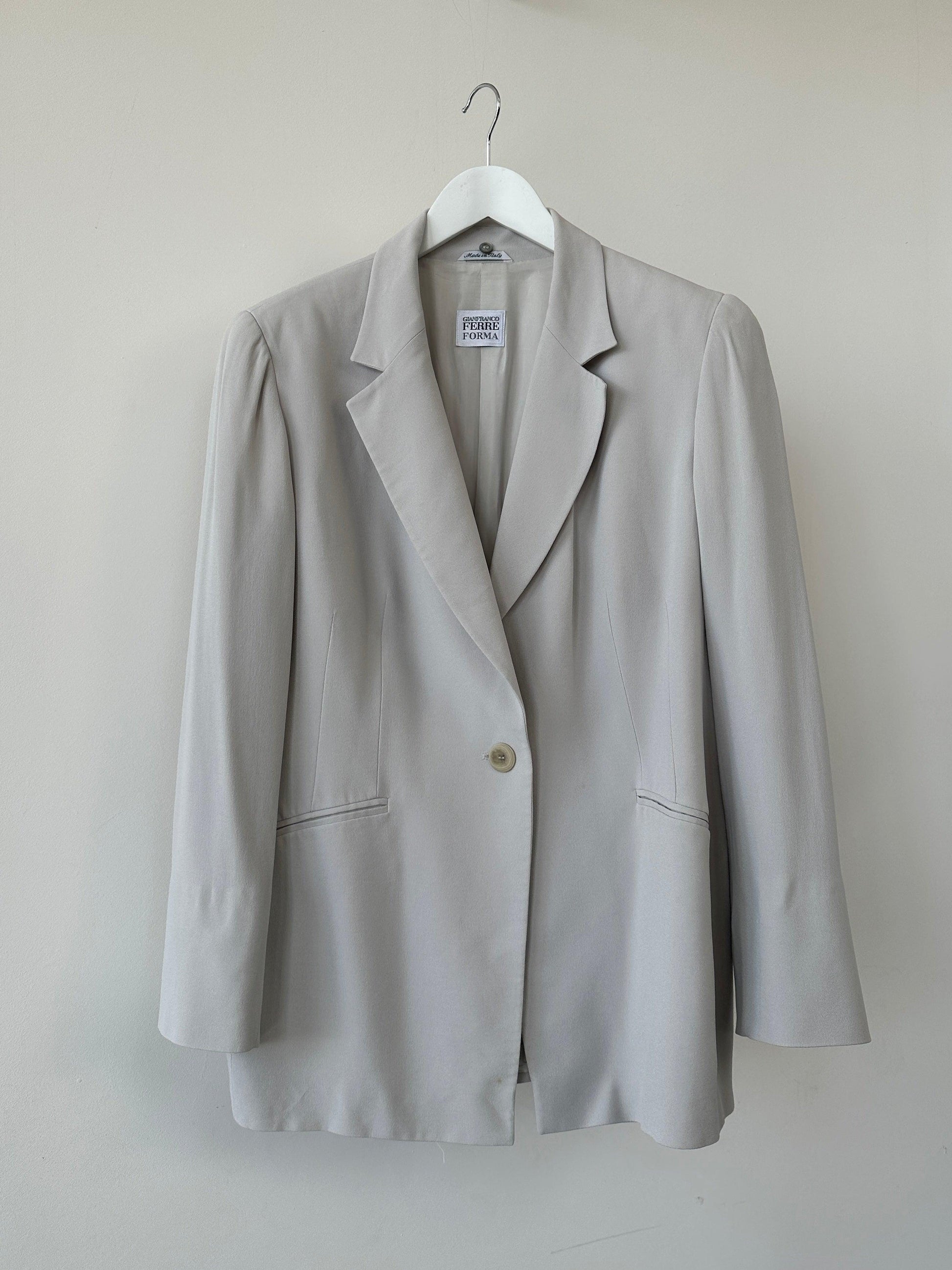 Gianfranco Ferre Forma Detachable Collar Occasion Crepe Blazer - M - Known Source