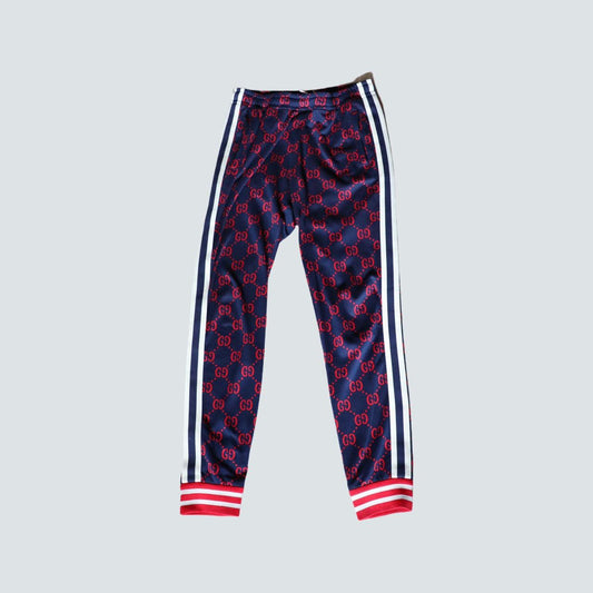 Gucci Jacquard Track Bottoms - Red/Blue (M) - Known Source