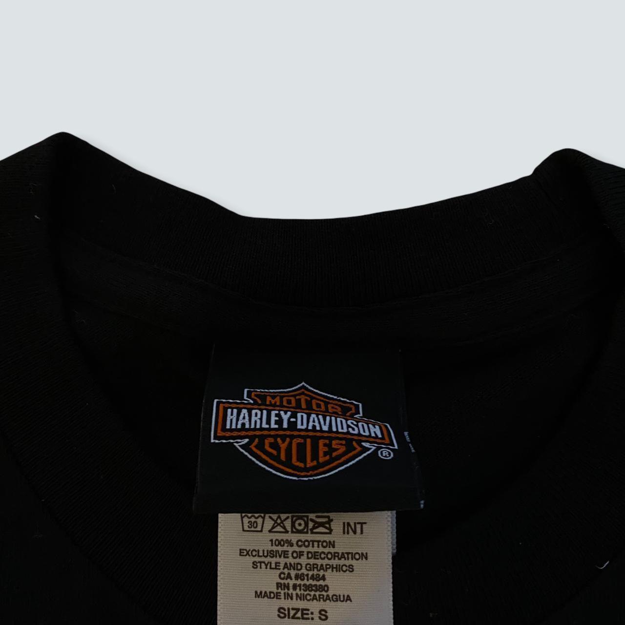 Harley Davidson Black Graphic motor bike Tee Girl front and back design (S) - Known Source