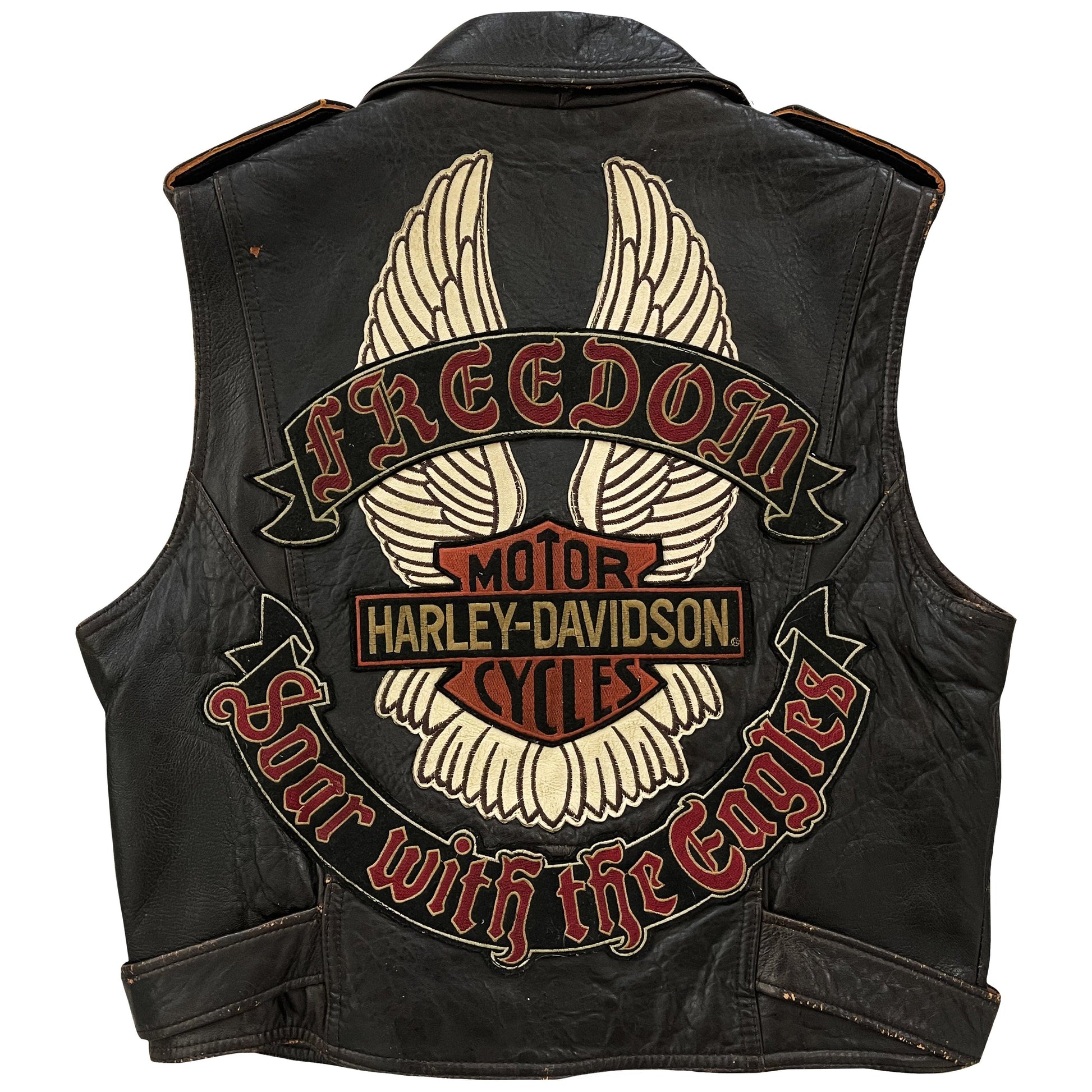 Harley Davidson Leather Biker Vest - Known Source