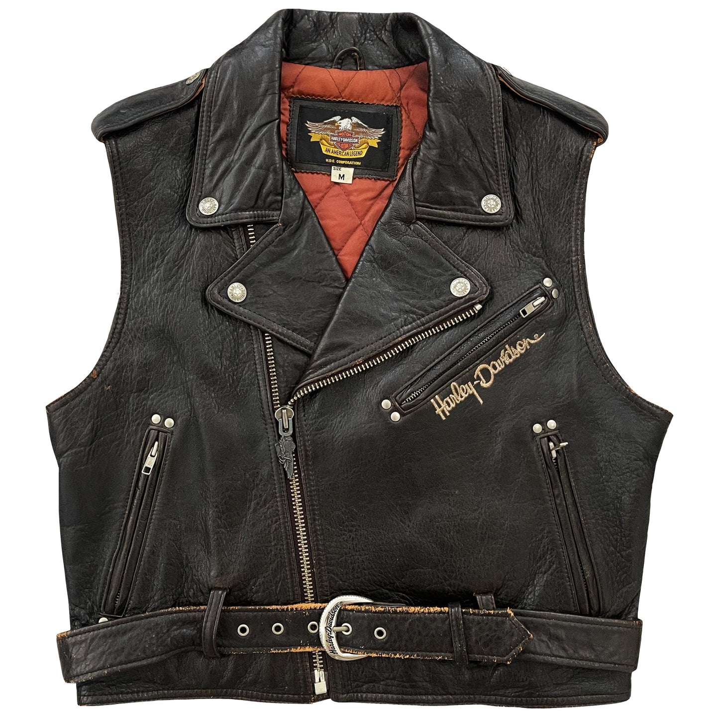 Harley Davidson Leather Biker Vest - Known Source