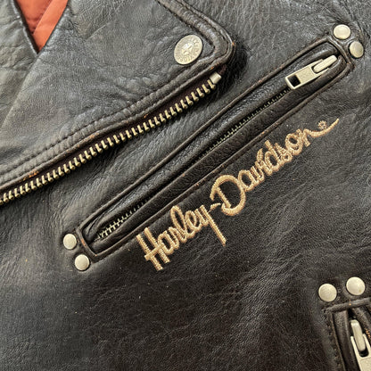 Harley Davidson Leather Biker Vest - Known Source